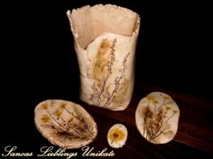 Sanoas Lieblings - Unikate Keramik Set Vase Seifenschale